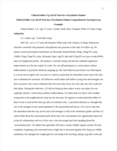Clinical Follow-Up SOAP Note for a Psychiatric Patient Comprehensive Nursing Essay Example – page 2