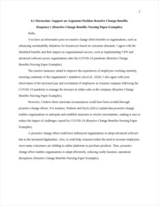Reactive Change Benefits-Nursing Paper Examples – page 2