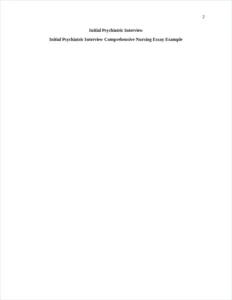 Initial Psychiatric Interview Comprehensive Nursing Essay Example – page 2