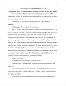Clinical Soap Note on Psychiatric Progress Note Comprehensive Nursing Paper Example – page 2