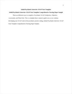 Initial Psychiatric Interview SOAP Note Template Comprehensive Nursing Paper Sample – page 2