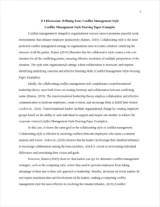 Conflict Management Style-Nursing Paper Examples – page 2