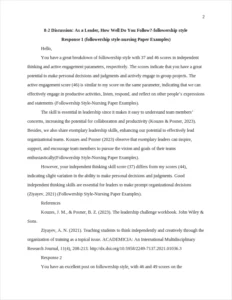 Followership Style-Nursing Paper Examples – page 2