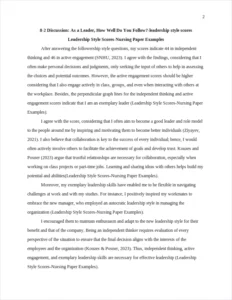 Leadership Style Scores-Nursing Paper Examples – page 2