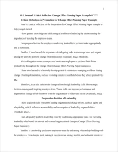 Change Effort Nursing Paper Example – page 2