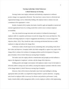 Critical Takeaways-nursing Paper Examples – page 2