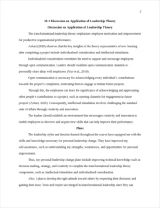 Discussion on Application of Leadership Theory – page 2