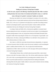 Healing and Autonomy-Nursing Paper Examples – page 2