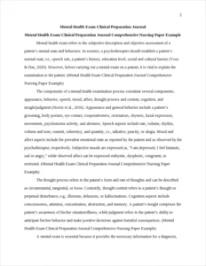 Mental Health Exam Clinical Preparation Journal Comprehensive Nursing Paper Example – page 2