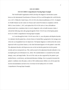 ICD-10 CODES Comprehensive Nursing Paper Example – page 2
