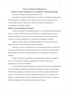 Alcohol Use Disorders Identification Test Comprehensive Nursing Paper Example – page 2