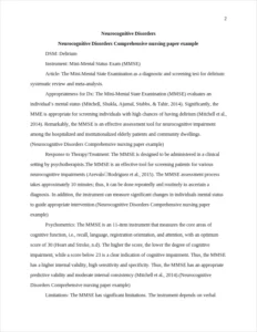 Neurocognitive Disorders Comprehensive nursing paper example – page 2