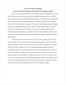 Current Procedural Terminology comprehensive nursing paper example – page 2