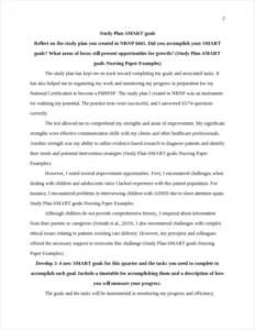 Study Plan-SMART goals-Nursing Paper Examples – page 2