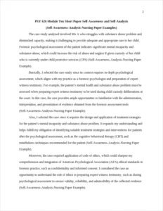PSY 626 Module Ten Short Paper-Self-Awareness and Self-Analysis-Nursing Paper Examples – page 2