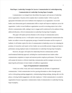 Communication in Leadership-Nursing Paper Example – page 2
