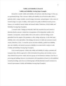 Validity and Reliability-Nursing Paper Examples – page 2