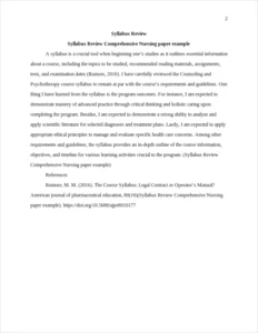 Syllabus Review Comprehensive Nursing paper example – page 2