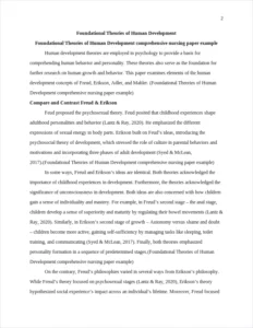 Foundational Theories of Human Development comprehensive nursing paper example – page 2