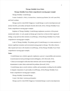 Therapy Modality Focus Points comprehensive nursing paper example – page 2