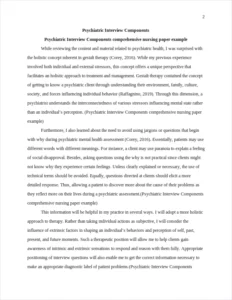Psychiatric Interview Components comprehensive nursing paper example – page 2