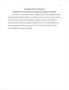 Psychiatric Interview Clinical notes-comprehensive nursing essay example – page 2