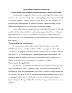 Therapy Modality-Motivational Interviewing comprehensive nursing essay example – page 2