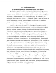 IPT for depressed geriatrics comprehensive nursing paper example – page 2
