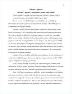 The SBIRT approach Comprehensive nursing paper example – page 2