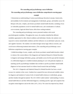 The counseling and psychotherapy course Reflection-comprehensive nursing paper example – page 2