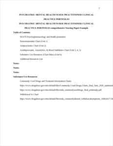 PSYCHIATRIC MENTAL HEALTH NURSE PRACTITIONER CLINICAL PRACTICE PORTFOLIO-comprehensive Nursing Paper Example – page 2