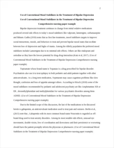 Use of Conventional Mood Stabilizers in the Treatment of Bipolar Depression Comprehensive nursing paper example – page 2