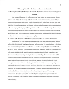 Addressing Side Effects for Patient Adherence to Medication comprehensive nursing paper example – page 2