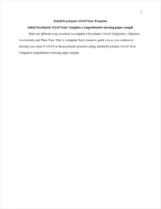 Initial Psychiatric SOAP Note Template-Comprehensive nursing paper sample – page 2