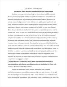 prevalence of mental disorders comprehensive nursing paper example – page 2
