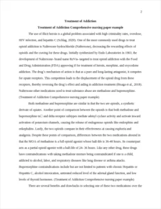 Treatment of Addiction Comprehensive nursing paper example – page 2