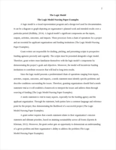 The Logic Model-Nursing Paper Examples – page 2