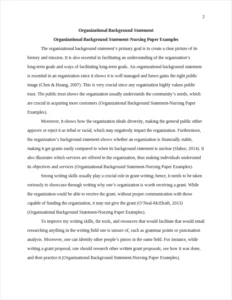 Organizational Background Statement-Nursing Paper – page 2