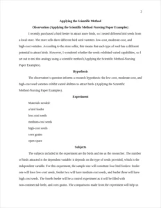 Applying the Scientific Method-Nursing Paper Examples – page 2