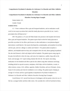 Comprehensive Psychiatric Evaluation of a Substance Use Disorder and Other Addictive Disorders-Nursing Paper Example – page 2