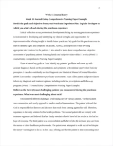 Week 11 Journal Entry-Comprehensive Nursing Paper Example – page 2