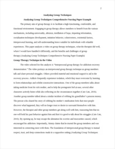 Analyzing Group Techniques Comprehensive Nursing Paper Example – page 2