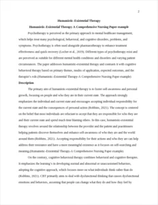Humanistic–Existential Therapy-A Comprehensive Nursing Paper example – page 2