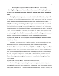 Learning from Experiences-A Comprehensive Nursing Journal Entry Essay Example – page 2