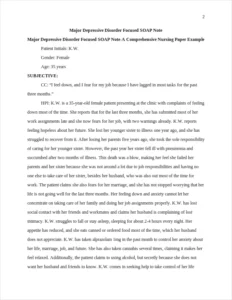 Major Depressive Disorder Focused SOAP Note-A Comprehensive Nursing Paper Example – page 2