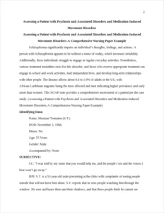 Assessing a Patient with Psychosis and Associated Disorders and Medication-Induced Movement Disorders-A Comprehensive Nursing Paper Example – page 2
