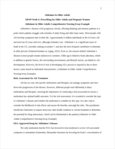 Alzheimer in Older Adults Comprehensive Nursing Essay Example – page 2