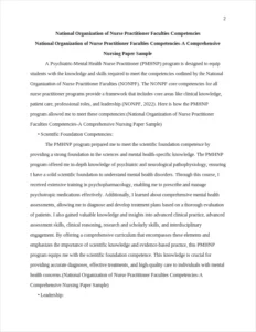 National Organization of Nurse Practitioner Faculties Competencies-A Comprehensive Nursing Paper Sample – page 2