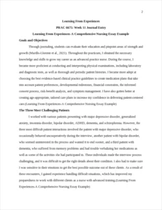 Learning From Experiences-A Comprehensive Nursing Essay Example – page 2