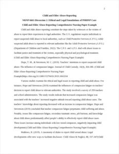 Child and Elder Abuse Reporting Comprehensive Nursing Paper Example – page 2